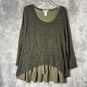 Simply Couture Olive Layered Tunic